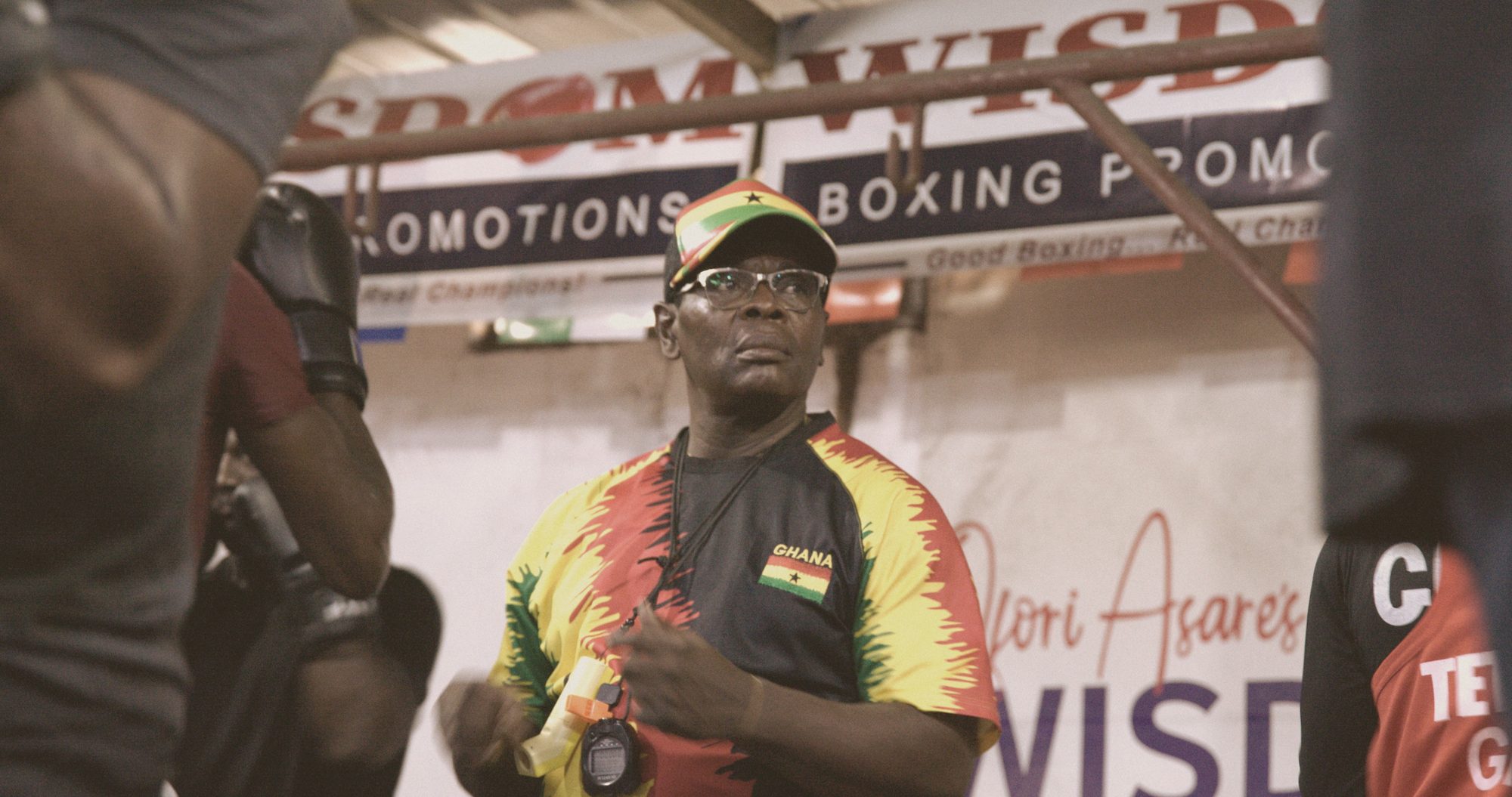 Coach Ofori Asare at Wisdom Boxing Gym