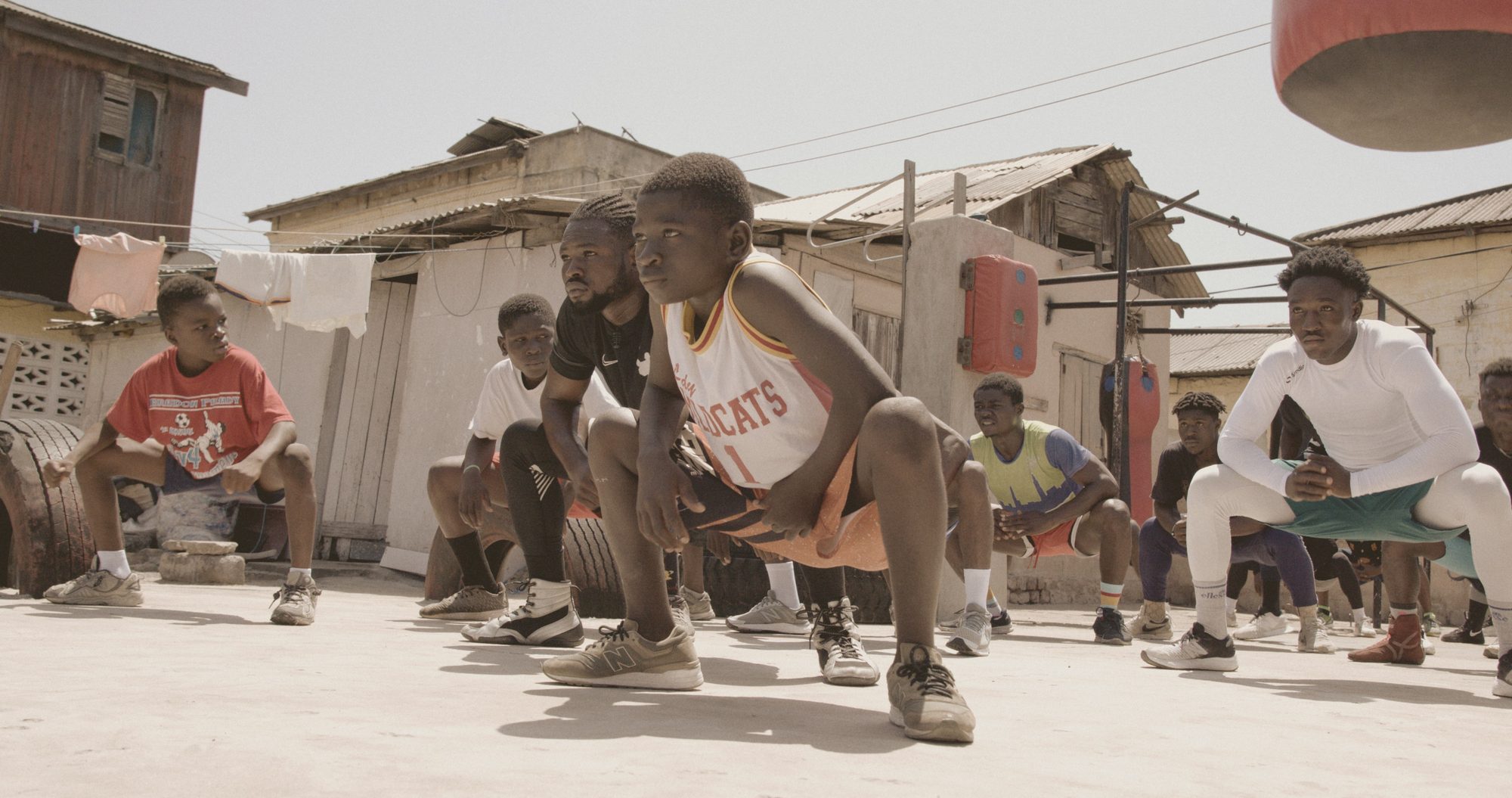 Warm-up on the rooftop gym, Accra