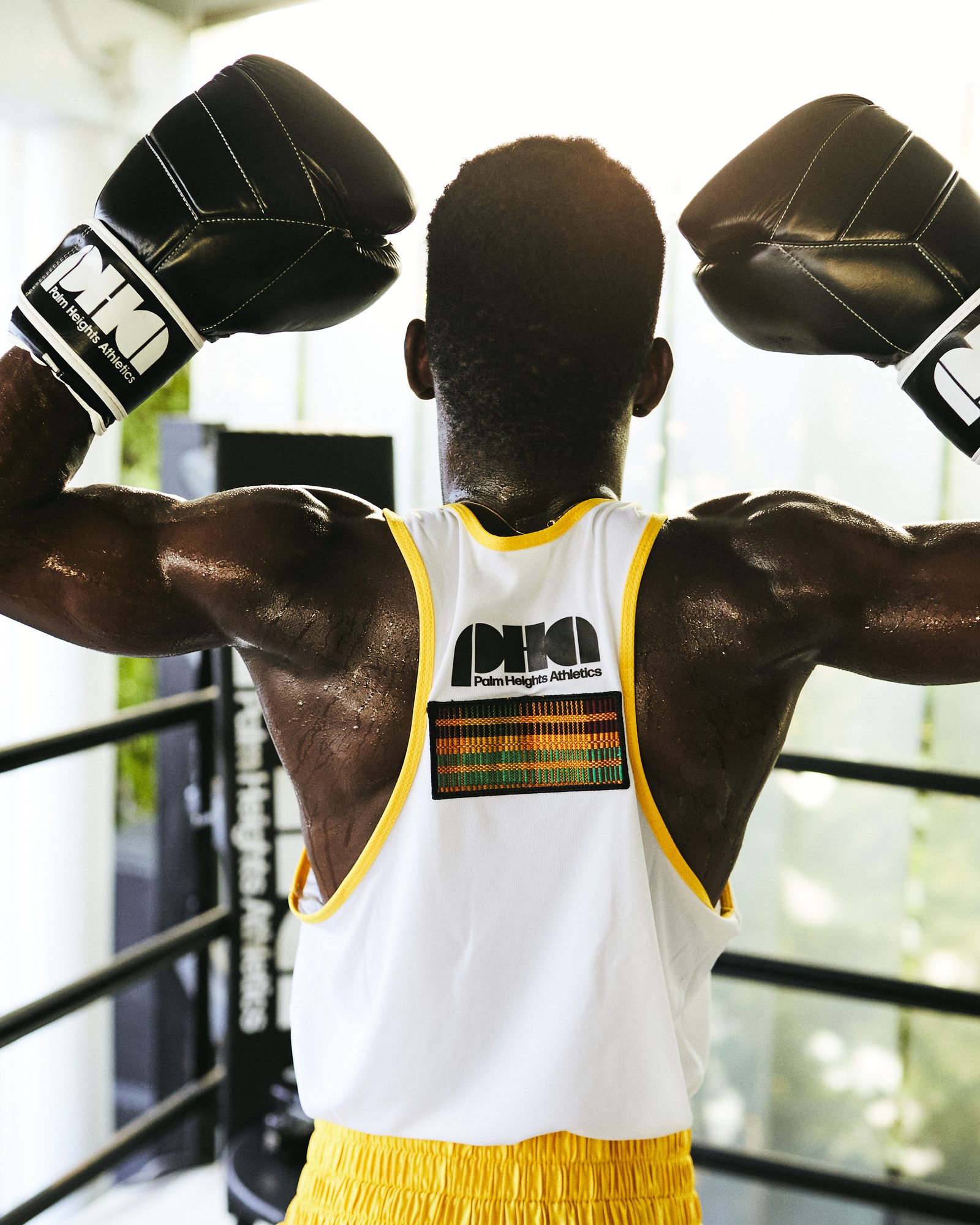 Back of the Palm Heights Athletics vest in the Cayman ring