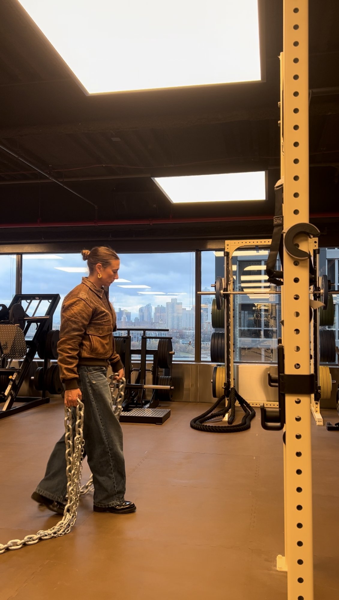 Jennifer on the strength floor at Water Street Athletics, New York