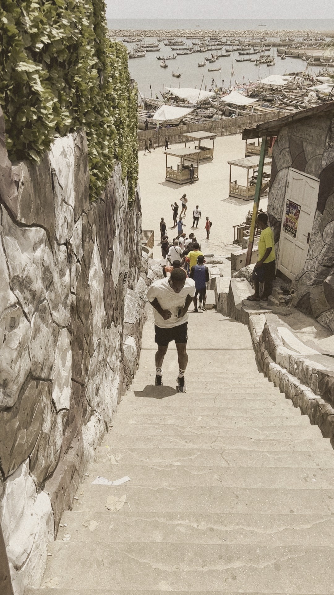 The port-side steps challenge above the harbour, Accra