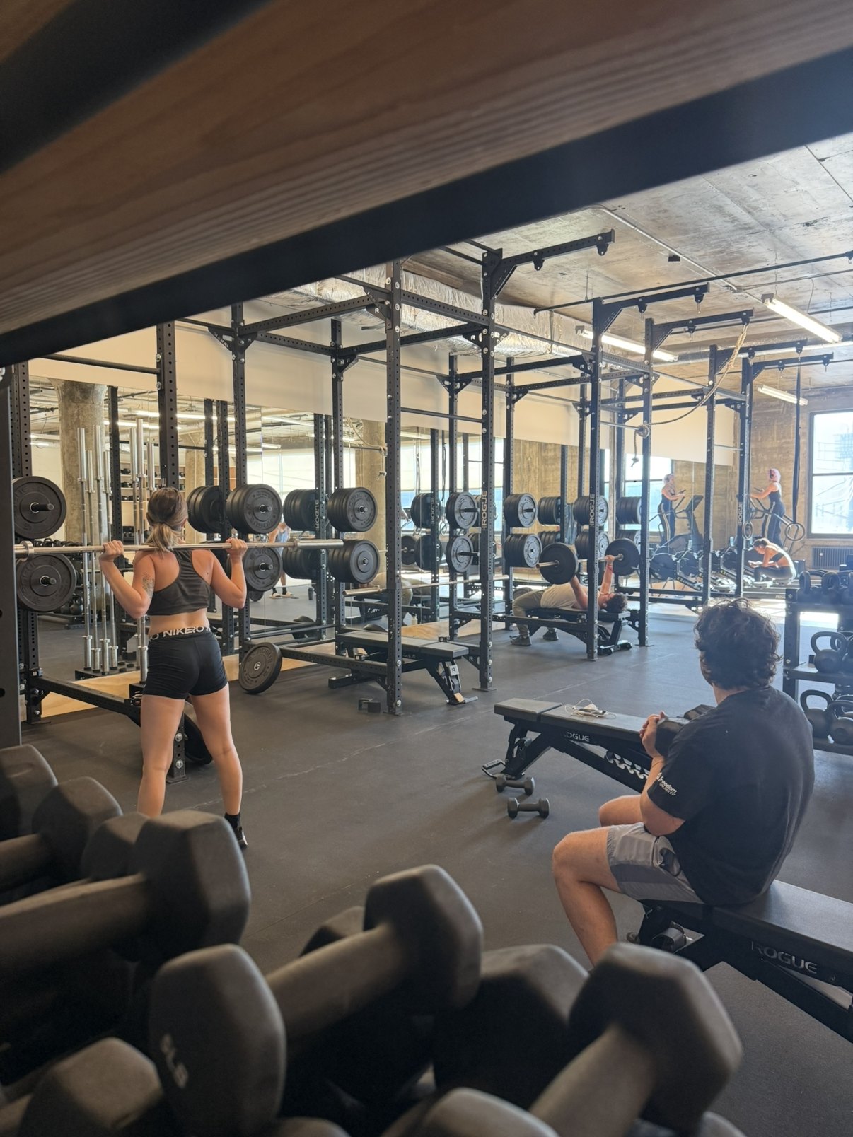 Members training on the SAA strength floor