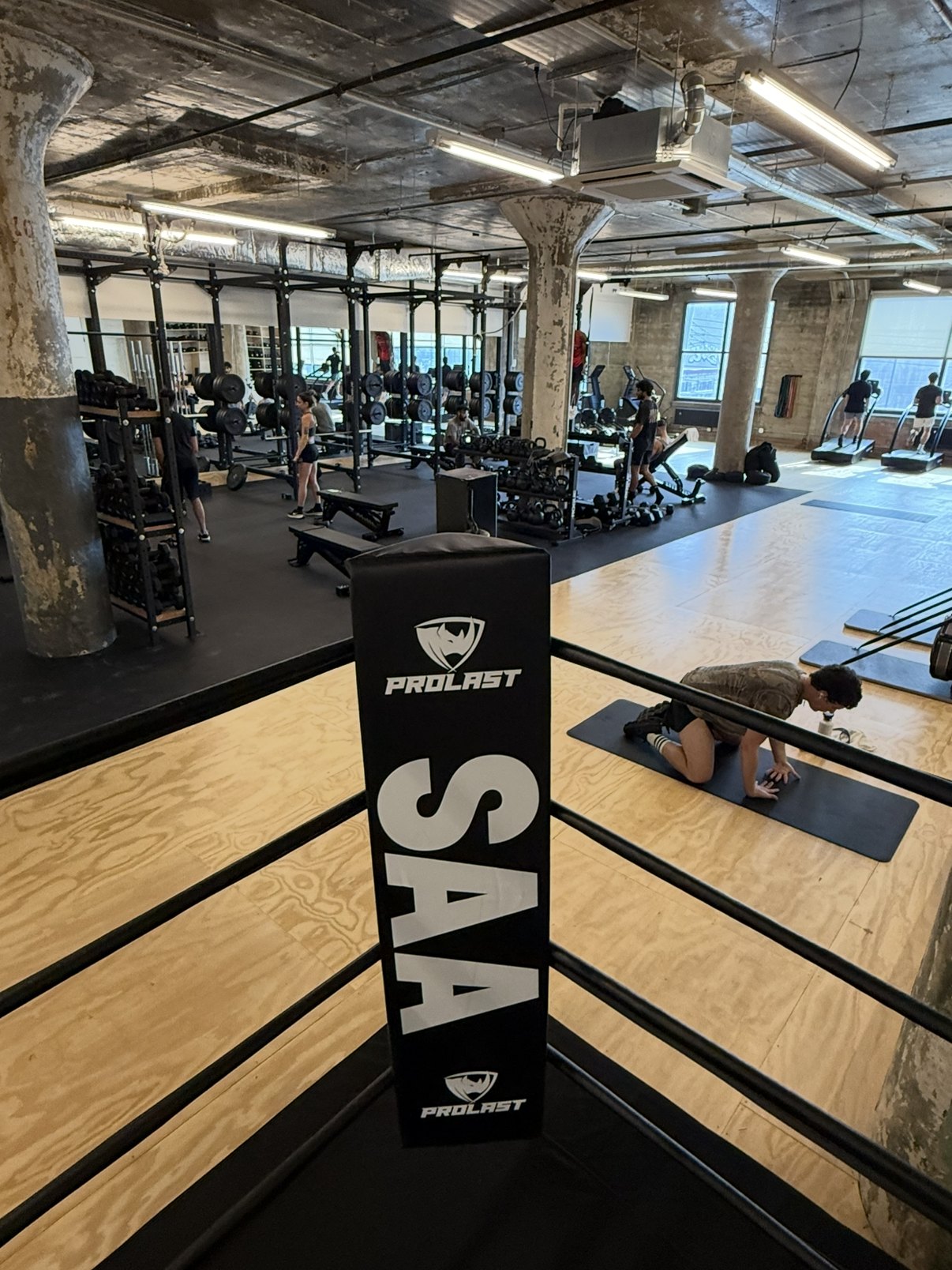 The boxing ring at SAA, looking across the training floor